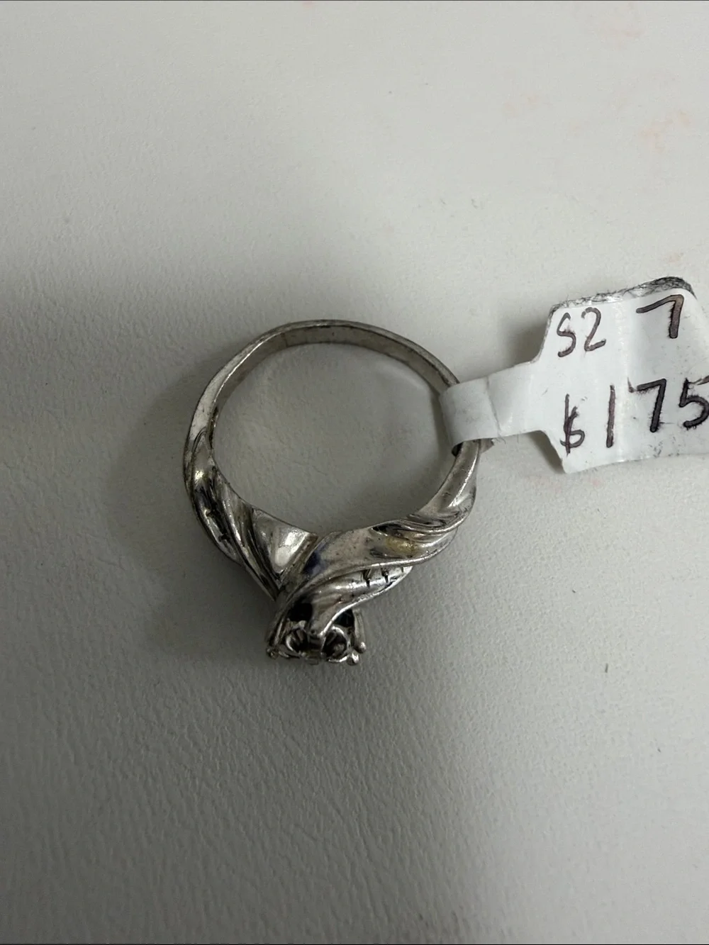 Sterling Silver Women's Diamond Accent Swirl Ring - Silver size 7